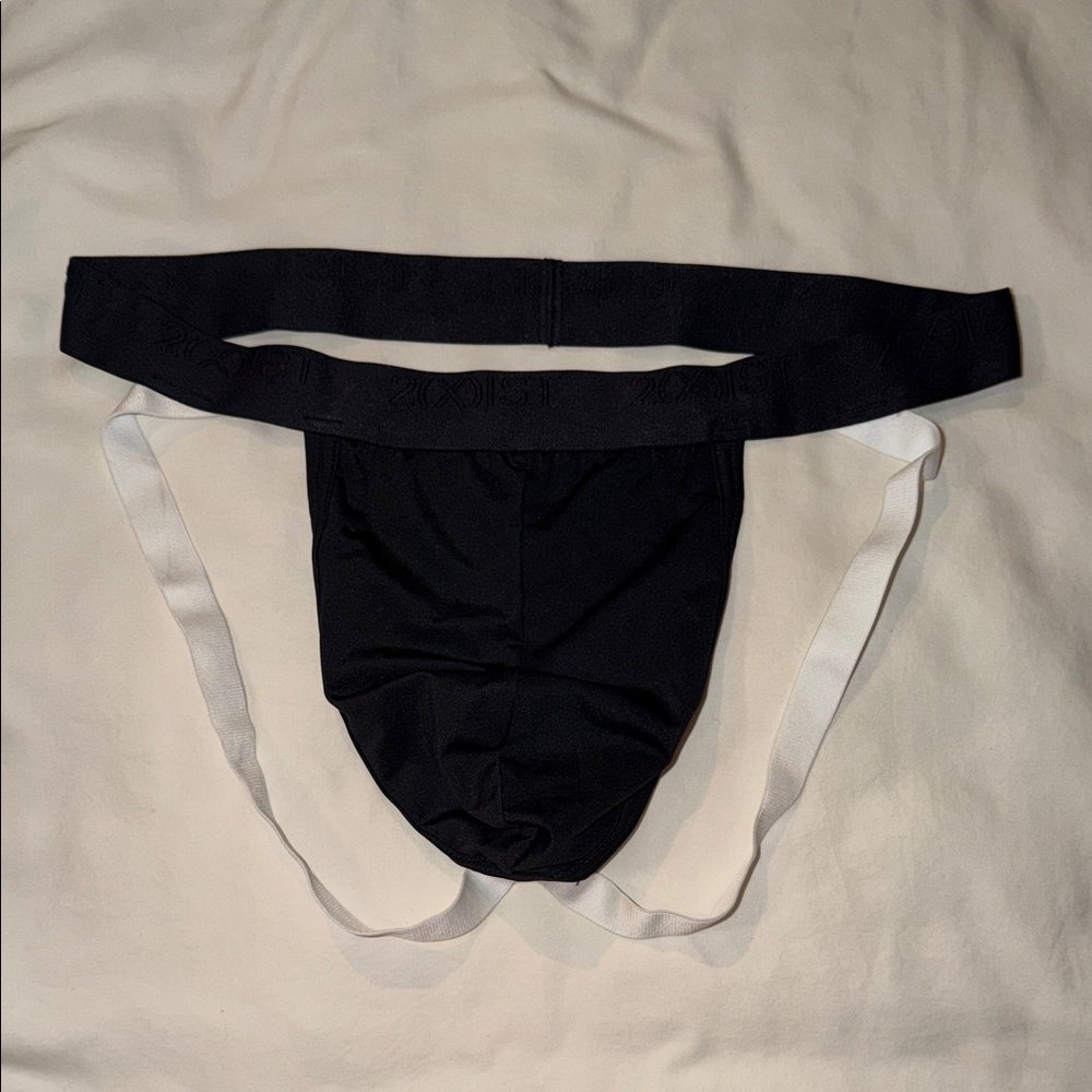 2(X)IST Black and White Men's Jockstrap